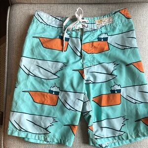 Billabong Kids Swim Trunks in Orange and Blue